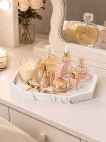 Minimalist Octagonal Silicone Tray, Suitable For Jewelry, Perfume And Cosmetics, Waterproof Vanity Storage Tray, Suitable For Bathroom Countertop And Vanity - Multicolor - View 2