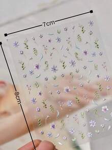 1pc Purple Floral Sticker, INS Style Forest Plant Decoration Sticker, Suitable For Decorating Instant Camera, Water Cup, Phone, Tablet, Notebook, Light Purple Floral Branch And Leaf Element, Fresh And Healing Style, Versatile Forest Atmosphere Decorative Sticker - Purple-toned Small Flowers - View 5