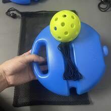 1pc Tennis Training Trainer With Rope, Pickleball Solo Practice With Automatic Return, Professional High Elasticity Fixed Portable Base, Speed And Agility Training Ball With Base - Multicolor - View 5