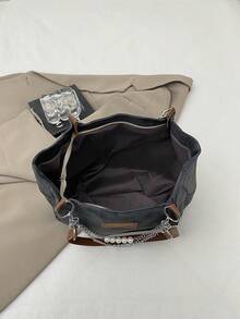 New Solid Color Luxury High-End Versatile Women's Shoulder Tote Bag - Black - View 9