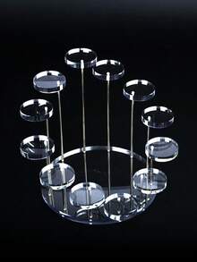 1pc Round 4/7/12-Tier Transparent Acrylic Multi-Layer Display Stand, Suitable For Blind Boxes, Small Figurines, Desserts And Cakes - Black - View 9
