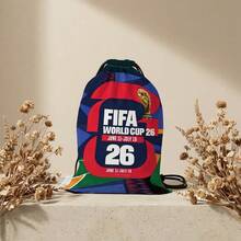 FIFA Drawstring Gym Bag, 2026 USA Canada Mexico World Cup Unisex Drawstring Backpack, Back To School Sports Bag, Durable Printed Drawstring Pouch, Soccer Fan Cheer Bag, Hiking Bag, Black And White Portable Storage Bag - Multicolor - View 9