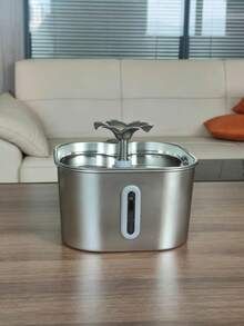 2.2L/74.39oz Cat Water Fountain (Replacement Filter Cartridge Available Separately), Stainless Steel Material, USB Powered, Ultra-Quiet Operation, With Water Level Window, Central Outlet Design, Easy To Clean, Suitable For Small Pets, Battery Not Included - 2.2L - View 10