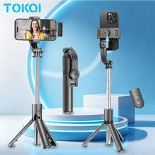 TOKQI حامل سيلفي قابل للتمدد خفيف الوزن ومحمول مع جهاز تحكم عن بعد لاسلكي 130mAh، حامل هاتف قابل للفصل مع إضاءة تعبئة اختيارية لالتقاط صور جماعية، البث المباشر، تسجيل الفيديو، متوافق مع أجهزة IOS و Android - مقاس واحد - مشاهدة 3