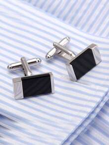 1 Pair Fashion Geometric Square Copper Men's Cufflinks, Wedding Business Daily Accessories - Multicolor - View 3