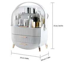 1pc Dust-Proof Acrylic Cosmetic Storage Box, High-End Transparent Makeup Organizer With Drawer And Lid, Large Capacity, With Handle, Multi-Functional Skincare Display Rack, Suitable For Bedroom, Bathroom, Vanity, Perfect Gift For Women - Multiple Specifications - View 6