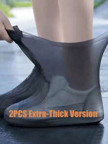Portable Foldable Silicone Waterproof Boot Covers, Durable Anti-Slip Rain Shoe Covers, Reusable Elastic Shoe Covers, Unisex, Suitable For Outdoor Commuting - Multicolor - View 23