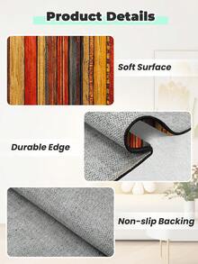 1pc Outdoor Anti-Slip Patterned Floor Mat, Indoor Carpet, Bathroom Mat, Kitchen Mat, Decorative Rug, Multi-Functional Hallway Mat, Soft And Comfortable, Easy To Clean, Suitable For Indoor And Outdoor Entryways, Bedrooms, Home Decor - Multicolor - View 10