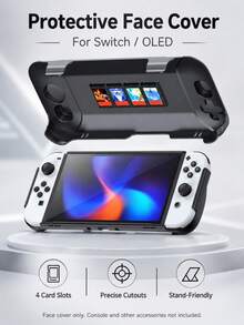 2 Full Body Protective Case Set - Armor-Grade PC Hard Back + TPU Bumper, Ergonomic Thick Silicone Handles, 8-Card Slot Storage Cover With 70° Foldable Stand, Scratch-Resistant Portable Accessories For NS2 Console, Includes Joystick Caps - Best Gift Compatible With Switch Players - Multicolor - View 16