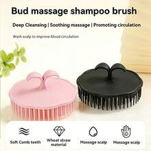 2pcs Scalp Massage Hair Brush | 8cm Wide Comb Surface Covers Large Area, Soft Silicone Wide Teeth Target Tangles, Circular Massage Structure Mimics Finger Pressure, Easy Lather Design Enhances Cleaning Efficiency, Fully Washable Without Residue, Material Balances Scalp Health And Sustainability - A - View 6