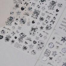 1 Sheet Of Metal Nail Art Luxury Sticker, Hand Account Silver, Hot Girl Nail Charm Sticker, Love, Sweet And Cool, Blackberry Nail Art Accessory DIY Nail Stickers - Multicolor - View 6