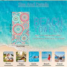 1 pièce/24 pièces Serviette de plage à motif mandala vintage, couverture de plage surdimensionnée en microfibre ultra-fine, serviette de bain super absorbante, convient pour les voyages, la piscine, la plongée, le surf, le yoga, le camping, plusieurs tailles, accessoires de plage, applicable pour la plage, la piscine, les voyages, le camping, le yoga - Multicolore - Voir 22