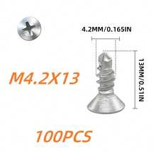 240pcs 410 Stainless Steel Flat Head Self-Tapping Screw Set, For Metal Plates, Includes Modified Truss Head Self-Tapping Screws, Size Range From #8 X 1/2" To #8 X 1" - 410 Stainless Steel - View 14