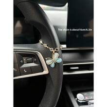 Butterfly Car Pendant, Alloy Butterfly Hanging Ornament, Healing Style Car Interior Accessories For Women - A - View 5