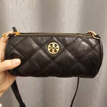 Tory Burch Willa Quilted Mini Pencil Bag With Metal Logo Stitching, Crossbody & Handbag 141024-001 - Black - View 7