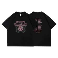 World Tour Vintage T-Shirt, Korean Traditional Symbol Graphic Tee, Double-Sided Printed Oversized Cotton T-Shirt For K-Culture Fans - 5 - View 1