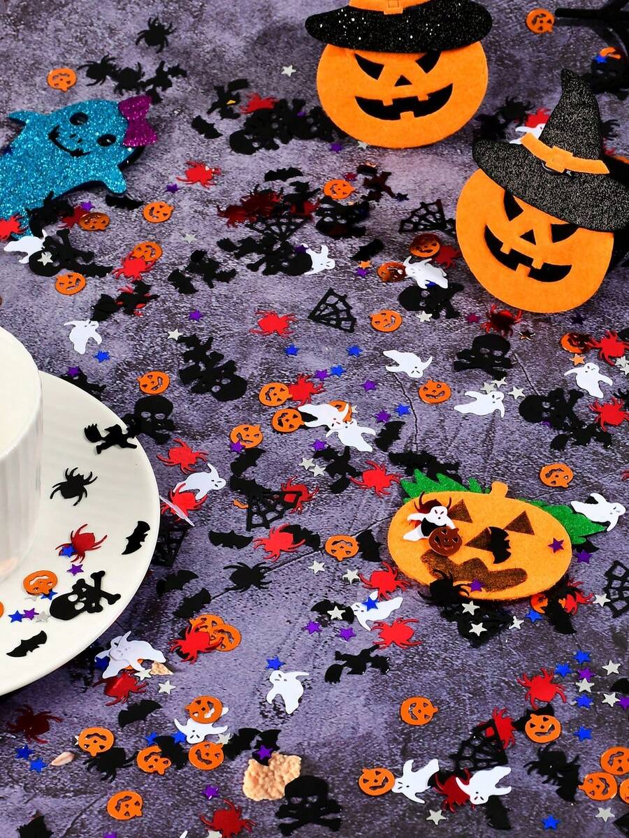 15/30/50g Halloween Glitter Confetti, Shiny Pumpkin Bat Spider Ghost Witch Skeleton Paper Confetti For Table Scatter, Party Decoration, DIY Crafts - Halloween Confetti 4 - View 1