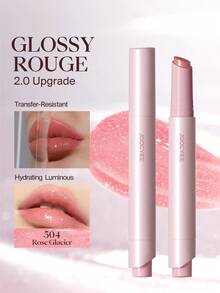 JOOCYEE GLOSSY ROUGE 2.0 升级版，不沾杯，镜面般光泽，不粘腻，滋润唇彩，打造自然裸妆效果，持久不晕染 - # 504Rose Glacier - 查看 3