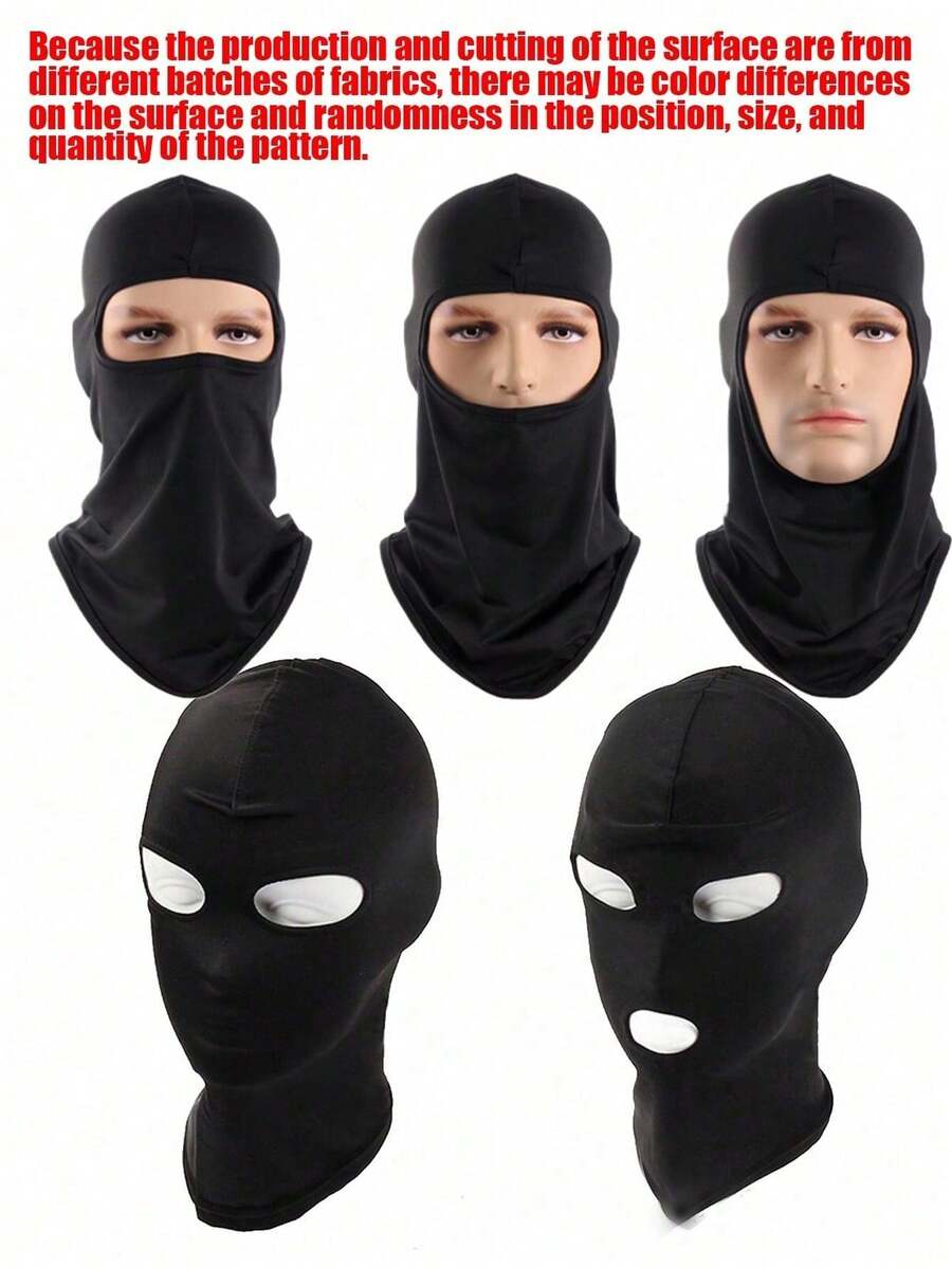 1 pieza Máscara facial completa negra - Pasamontañas de cobertura completa, con hebilla ajustable, diseño de máscara - Multicolor - Ver 1