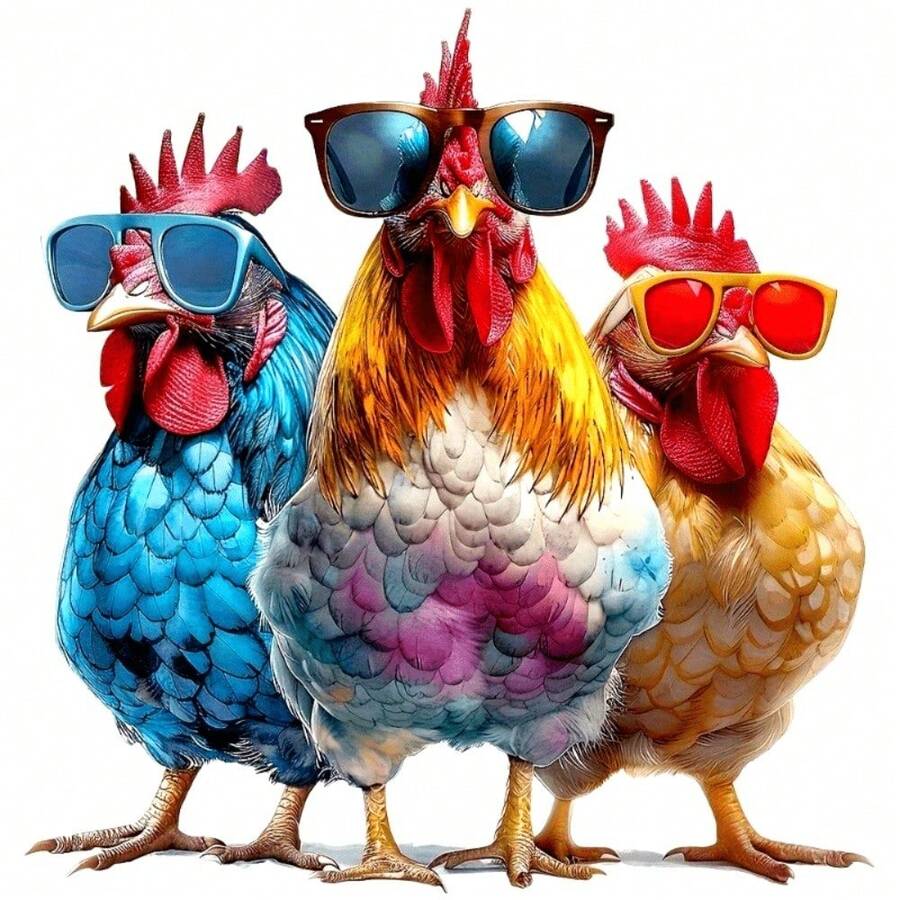 1/2/3PCS Pegatinas de Transferencia de Calor con 3 Pollitos con Gafas, Parches Termoadhesivos DIY, Parches de Diseño Lavables, Aplique Decorativo Personalizado Primavera/Verano, Perfecto para Camisetas, Máscaras, Vaqueros, Chaquetas, Mochilas, Gorras, Bolsas de Vinilo, Cojines de Sofá, Pegatinas de Transferencia de Calor Multicolor - Multicolor - Ver 1