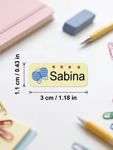 120/240pcs Personalized Name Stickers,School Personalized Name Stickers,Custom Labels With Cute Animal Designs, Ideal For School Stationery, Water Bottles - Multicolor - View 7