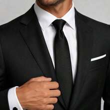 Men's Formal Ties, Versatile For Suits, Suitable For Weddings, Banquets, And Job Interviews. - 黑色 - 查看 3