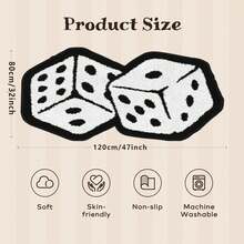 1pc Dice Pattern Personalized Bathroom Mat, Made Of Soft Faux Cashmere, Unique Aesthetic Vintage Area Rug, White Dice Design Suitable For Bathroom, Kitchen, Outdoor, Indoor, Hallway, Bedroom, Living Room, Machine Washable, Easy To Clean, Non-Slip Bottom, Suitable For Bedroom Decor, Bathroom Decor, Holiday Decor, Room Decor, Outdoor Decor - Dice - View 16