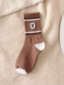 4 Pairs Random Socks, Suitable For Female Students In Spring And Autumn, Fashionable Korean-Style Knee-High Socks, Athletic American-Style Knee-High Socks, Comfortable For Daily Wear - Multicolor - View 6