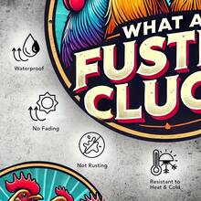 1件 8 X 8 英吋 (20 X 20 公分) 趣味標語「What The Fuster Cluck」復古農舍風格圍欄裝飾金屬牌，預鑽孔，款式如尺寸表所示 - 多色 - 查看 3