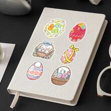 50pcs Cute Cartoon Holiday Atmosphere Doodle Painted Easter Egg Decoration Milk Tea Cup Notebook Stickers - Easter Eggs - 1907 - View 9