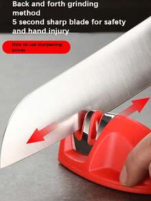 Handheld Multi-Function 3-Stage Quick Knife Sharpener With Non-Slip Base, Kitchen Knife Accessory Tool - Multicolor - View 4