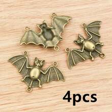 4pcs 48x30mm Metal Bat Charms Pendant With 3 Loops Connector DIY Jewelry Making Accessories Findings For Necklace Keychains Halloween Decorations - Bat - View 9