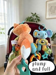 1pc Baby Stroller Toy For Boys And Girls, With Crinkle Paper, Mirror, Teether, Ring, Colorful Beads And Bell, Suitable As Newborn Gift - Multicolor - View 6