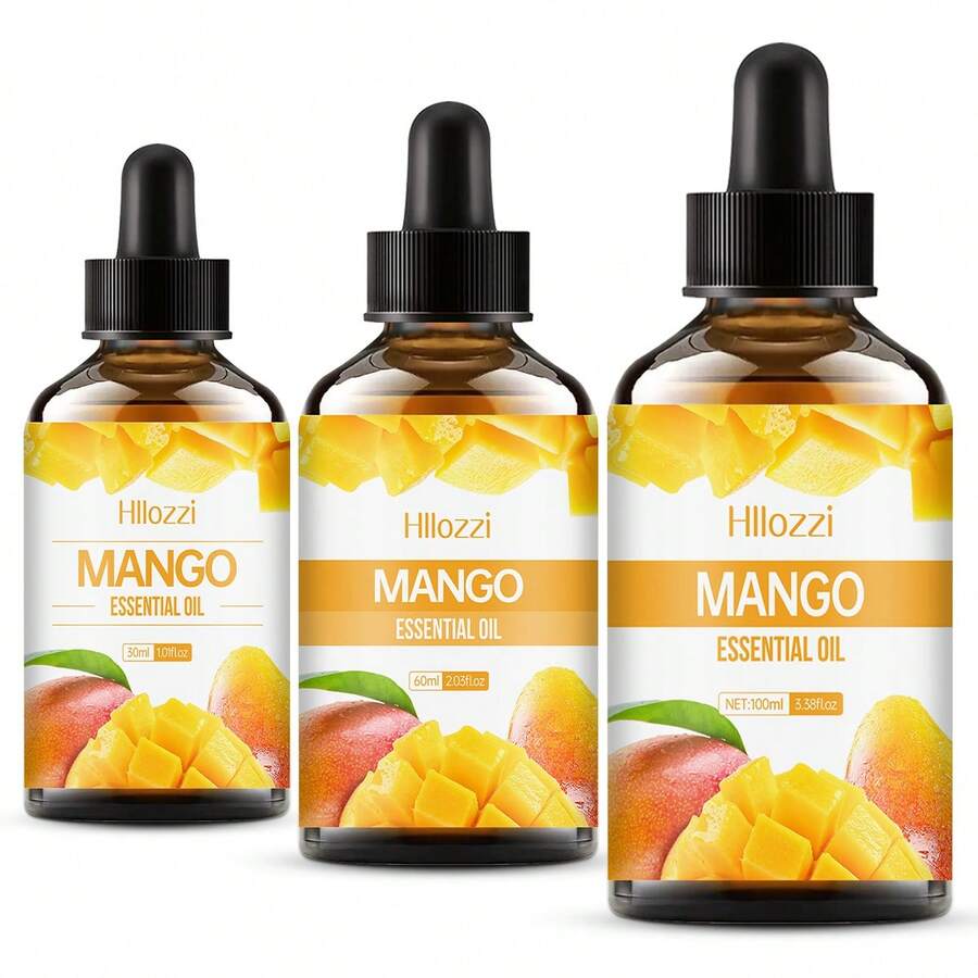 Hllozzi Aceite Esencial de Mango, Dulce con una Acidez Refrescante. Hidrata y Nutre Profundamente la Piel, Dejándola Suave, Lisa y Radiante. Apto para Todo Tipo de Piel. Ideal para Masajes, Cuidado de la Piel y Cuidado de las Uñas. - mango - Ver 1