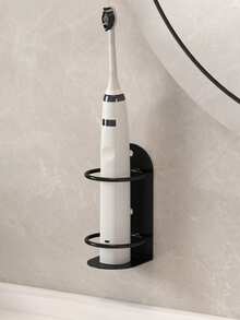 1 pieza Soporte para cepillo de dientes, Caja organizadora de cepillo de dientes eléctrico con base de esponja absorbente, Caja de almacenamiento de 3 ranuras, Estante de cepillo de dientes montado en la pared del baño, Soporte multifunción para cepillo y pasta de dientes – Accesorio esencial para la ducha - Multicolor - Ver 5