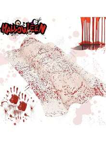 Halloween Bloodstain Shawl Cover, Horror Halloween Blood-Dyed Fabric, Perfect For Halloween Party Decoration And Pranks - Multicolor - View 4