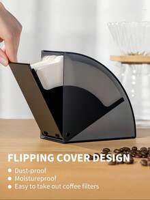 1pc Coffee Filter Paper Storage Box, Coffee Filter Paper Container With Dust-Proof Flip Lid, Suitable For Coffee Shop/Home/Office Filter Paper Dispenser, Can Hold 150 Cone-Shaped Coffee Filters - Multicolor - View 1