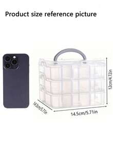1pc Multi-Purpose Plastic Dice Storage Box, Organizer & Storage Container, College Dorm Essential - Suitable For Beads, Sewing Supplies, Jewelry Making & Craft Accessories Storage, Back To School Must-Have - White - View 6