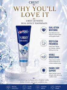 CREST Gleam White Dual-Action Toothpaste 170g Full Size, 90g Sample, Lime Fresh Scent, Stain Removal & Whitening, Deep Cleaning, Long-Lasting Freshness, Daily Oral Care - 3D炫白雙效去漬白牙膏 - 查看 6