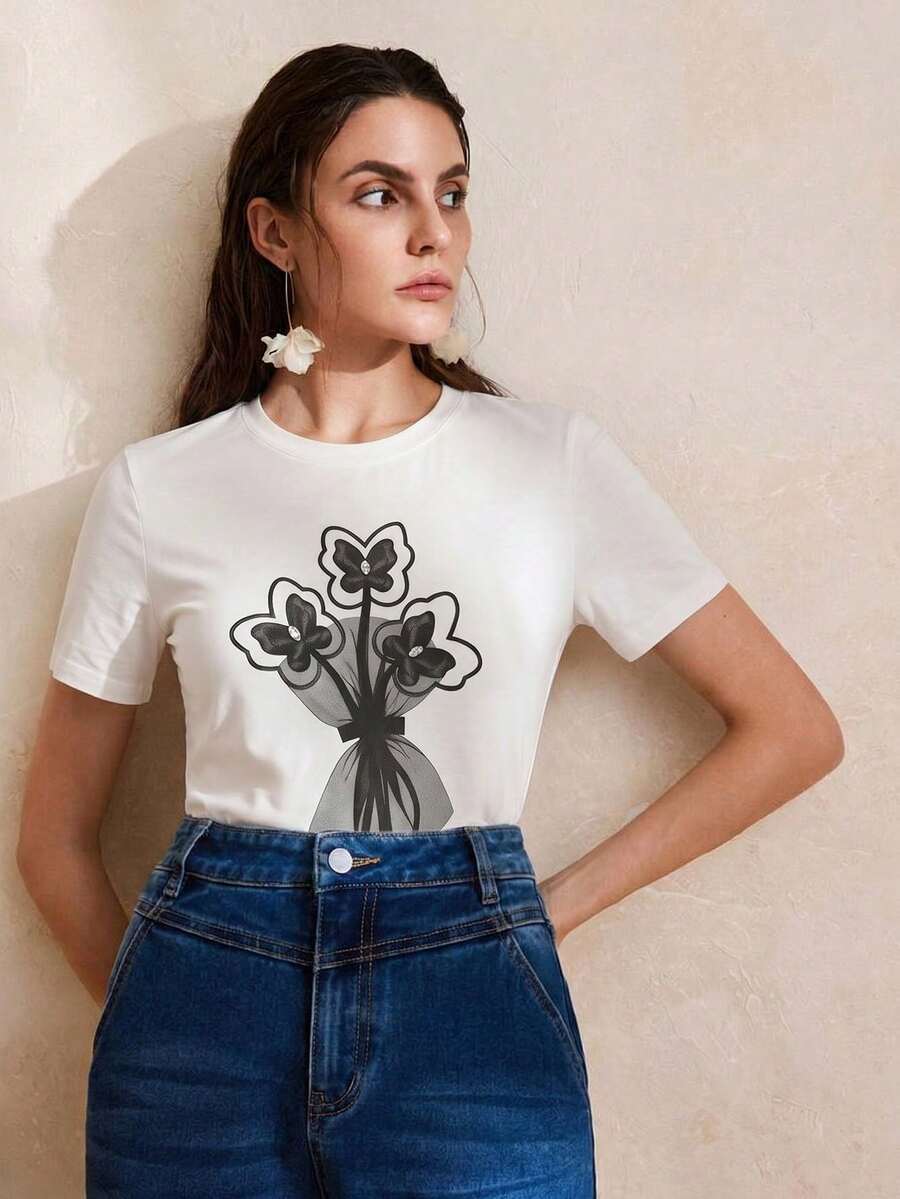 Women T-Shirts - 白色 12 - 查看 1