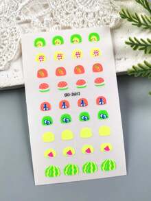 1 buah Stiker Kuku Fluorescent Bertema Buah, Dengan Desain Buah Berwarna-warni, Mudah Menciptakan Seni Kuku Gaya Musim Panas yang Eksklusif dan Enerjik untuk Anak-anak, Cocok untuk Pesta Ulang Tahun, Dekorasi Sehari-hari, dan Lainnya - MultiWarna - View 6
