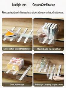 2/1pc Refrigerator Storage Box, Transparent Durable Storage Bin, Stackable Large Capacity Storage Bucket, For Refrigerator, Freezer, Cabinet, Pantry, Kitchen Storage Box And Cabinet, Refrigerator Organizer Box, Snack Box, Seasoning Jar, Back To School Gift - White - View 3