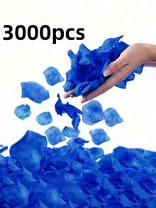 500/1000/2000片金色仿真玫瑰花瓣,浪漫手工花,適用於婚禮、派對、房間裝飾、家居裝飾、生日裝飾、桌面裝飾、情人節禮物、萬聖節裝飾、聖誕節裝飾 - 深藍色 - 查看 10