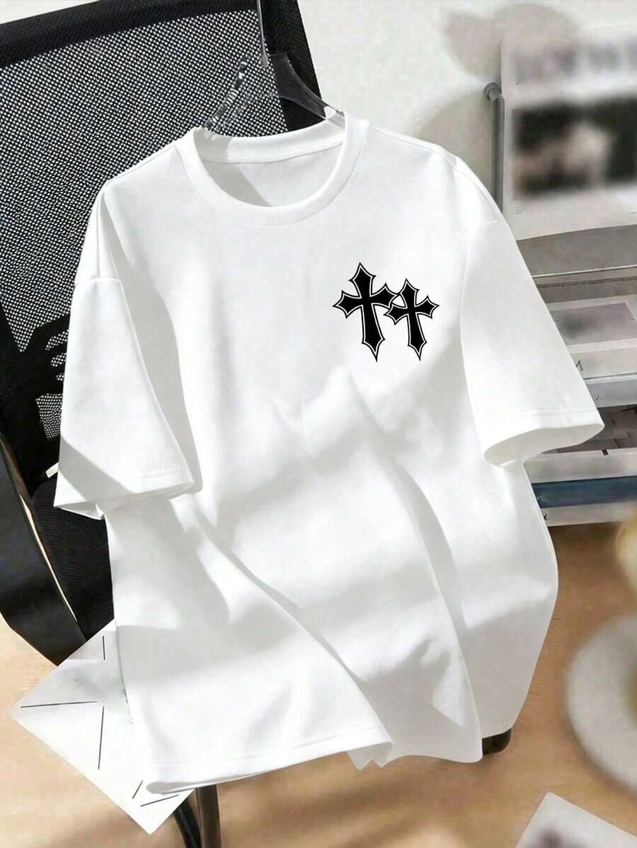 Summer Men's Crew Neck T-Shirts Gym Leisure Holiday High Quality Men's Shirts Fashion Prints Y2K Men's Clothing Men's Festival Sweatshirt Gifts For Men - 白色 - 查看 1