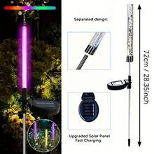 2pcs Solar Reed Lamp Bubble Stick RGB Color Acrylic, Outdoor Courtyard Park Landscape Point Lawn Plug In Landscape Lamp, Garden Lights For Yard, Easy Installation - Solar Crystal Rod - View 10