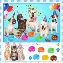 Wholesale Practical Plastic Pet Bowls, Candy Color Round Single Bowl, Cat & Dog Food Dishes, Pet Feeding Utensils - Random Color - View 9