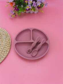 6/3/1pc Silicone Tableware Set, Children's Large Suction Bowl And Rice Paste Spoon, Anti-Drop Anti-Scald Feeding Bowl, Suitable For Toddler Feeding Training Bowl Baby Supplies, A Unique Father's Day Gift Set - Multicolor - View 11