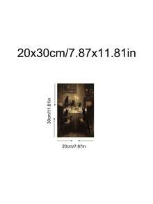 1pc Gothic Black Cat Dinner Party Art, Dark Academia Cat Moody Victorian Animal Painting, Ideal Gift,Suitable For Bedroom,Living Room,Kitchen,Wall Arts,Wall Decor,Home Decor,Room Decor,Canvas Wall Art,Posters, Wall Art With Frame, Optional Frame - 1PCS - View 20