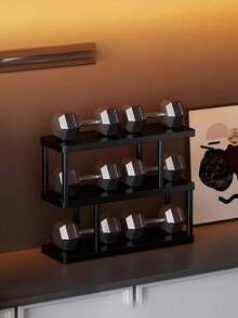 1pc Modern Black 3-Tier Storage Shelf, Multi-Layer Shelf - Freestanding Multi-Tier Storage Rack, Black Frame, Suitable For Kitchen, Bathroom, Bedroom - Space-Saving Home Decor Storage Shelf, Minimalist Design, Durable And Easy To Clean, Multifunctional Compact Storage Solution Combining Aesthetics And Practicality. Perfect For Displaying Books, Cups And Small Items. - Black - View 7