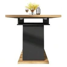 Telescopic Dining Table (110-140 X 80 Cm), Folding Kitchen Table For 4 To 6 People, Extendable Table, Space-Saving Table, For Kitchen And Living Room, Minimalist Design With Cupboard Doors, Black - 黑色 - 查看 9